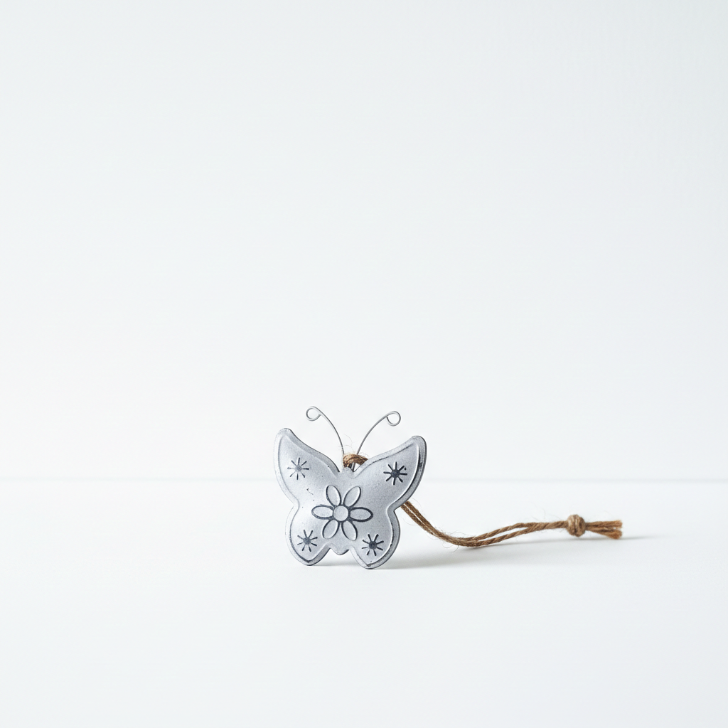 Kovový závěsný motýl 4,5 cm – elegantní dekorace pro interiér i exteriér